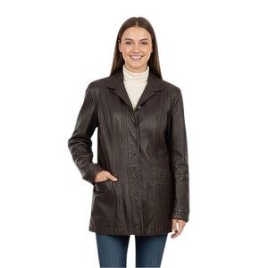 Vintage Deerskin Trading Post Brown Leather Jacket Size 12